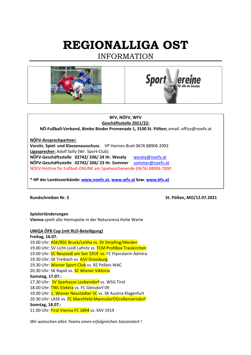 Regionalliga Ost Information