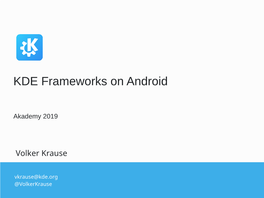 KDE Frameworks on Android