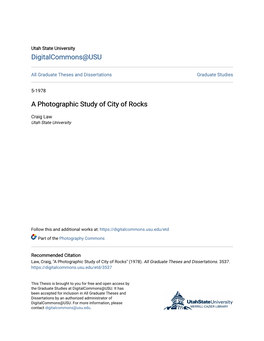 A Photographic Study of City of Rocks