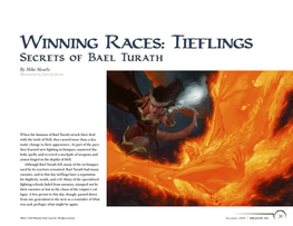 Winning Races: Tieflings Secrets of Bael Turath by Mike Mearls Illustrations by Tyler Jacobsonr