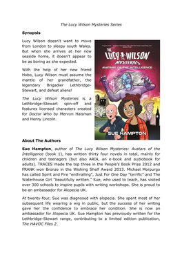 The Lucy Wilson Mysteries Series Synopsis Lucy Wilson Doesn't Want
