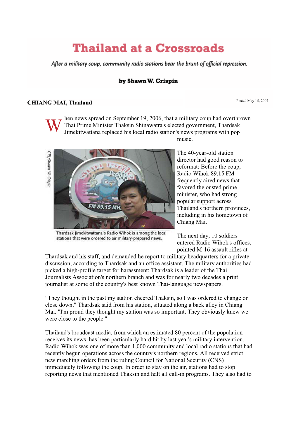 CHIANG MAI, Thailand Hen News Spread on September 19, 2006, That