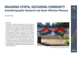 IMAGINING UTOPIA, SUSTAINING COMMUNITY SQS 1–2/2016 Autoethnographic Research and Queer Affective Pleasure