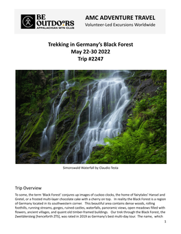 Trekking in Germany's Black Forest May 22-30 2022 Trip #2247