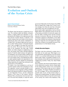 Evolution and Outlook of the Syrian Crisis