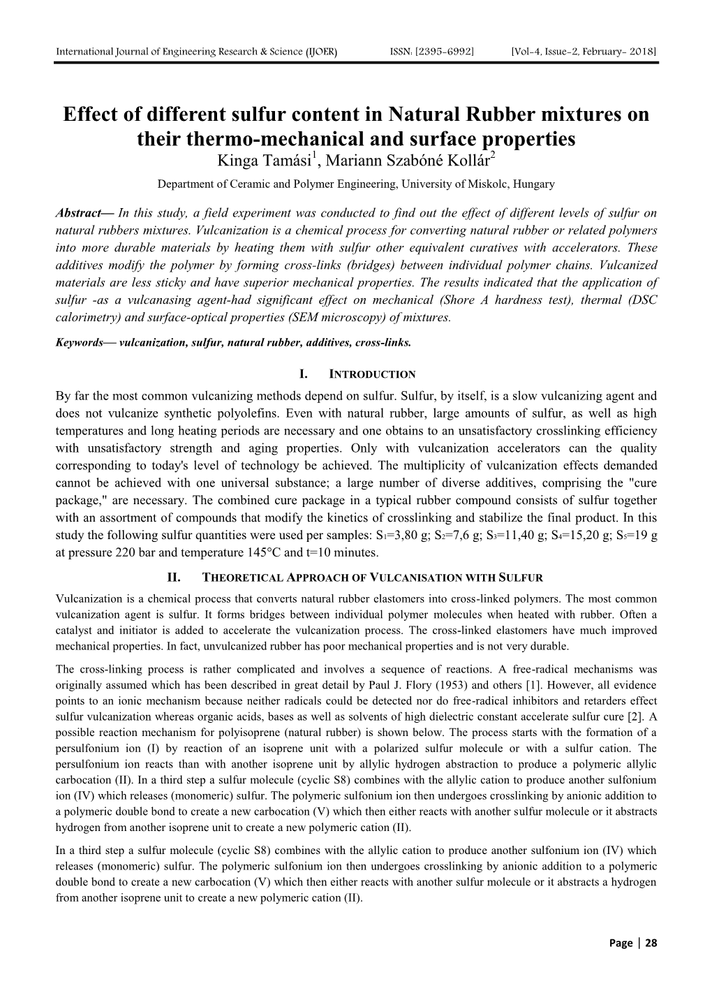 Effect of Different Sulfur Content in Natural Rubber Mixtures on Their