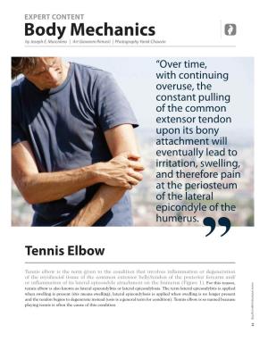 Body Mechanics Tennis Elbow