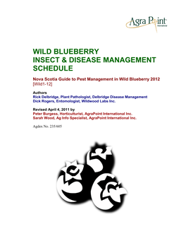 Wild Blueberry Insect & Disease Management Schedule