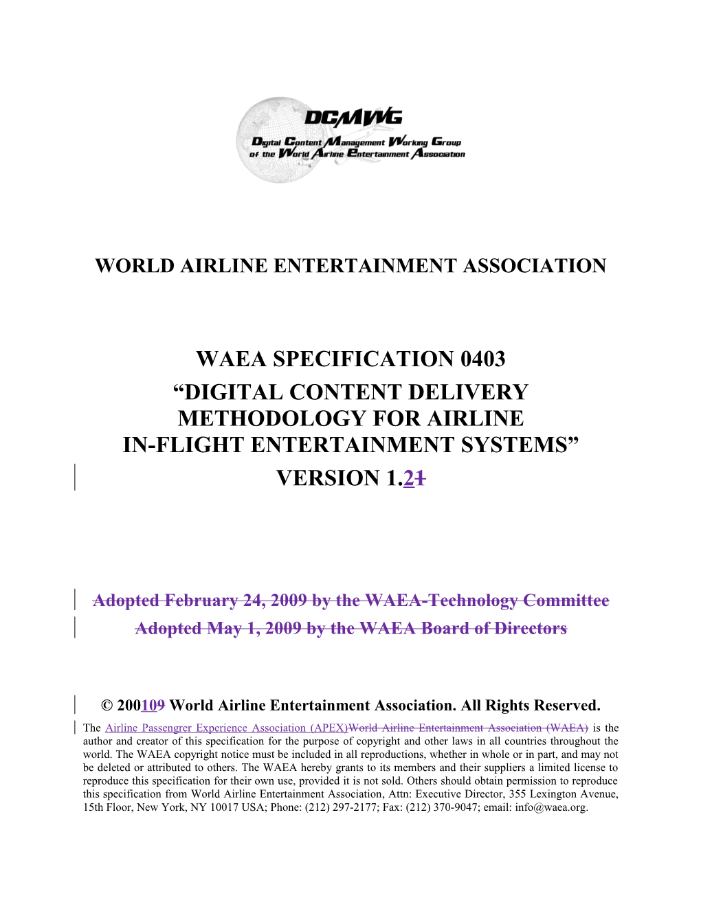 World Airline Entertainment Association