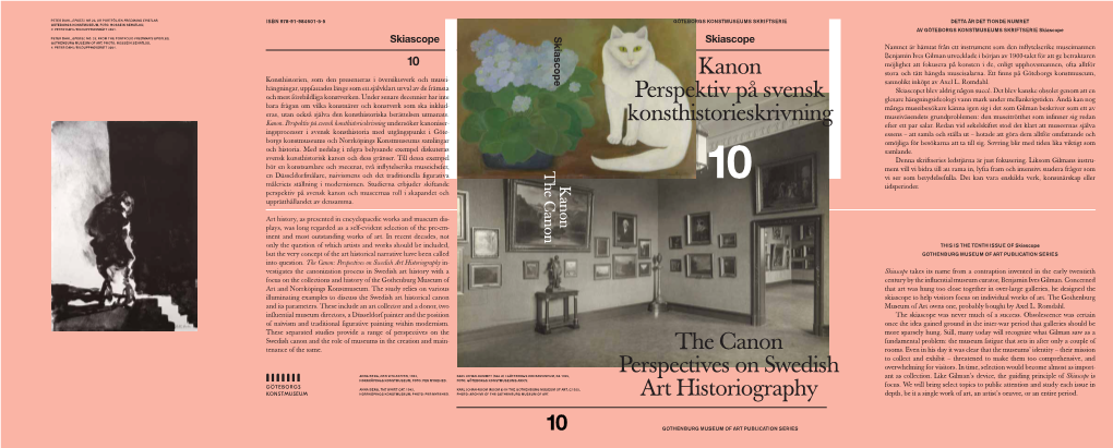 The Canon Perspectives on Swedish Art Historiography Kanon