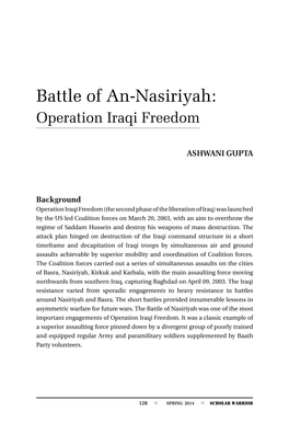 Battle of Al-Nasiriyah: Op Iraqi Freedom, by Ashwani