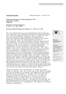 Pressemitteilung Recklinghausen, Im Mai 2019 Kunstausstellung Der