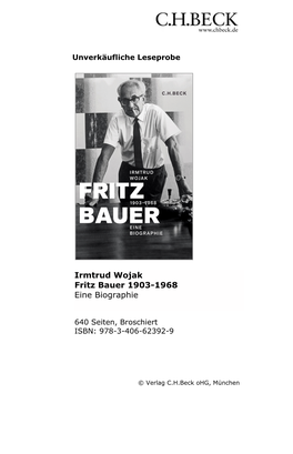 Irmtrud Wojak Fritz Bauer 1903-1968 Eine Biographie