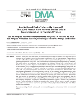 Are National Parks Inherently Unequal? the 2006 French Park Reform and Its Initial Implementation in Mainland France