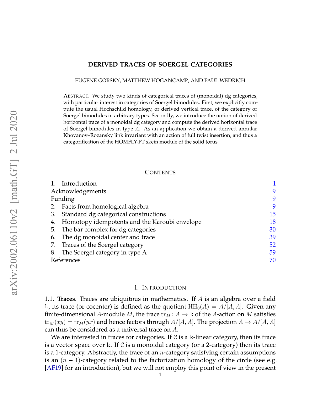 Arxiv:2002.06110V2 [Math.GT] 2 Jul 2020 1.1