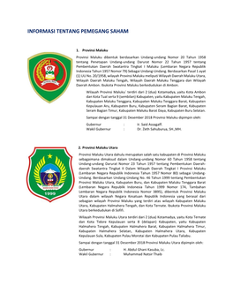 Informasi Tentang Pemegang Saham