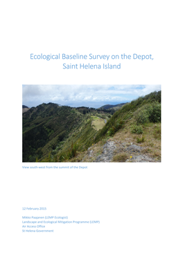 Ecological Baseline Survey on the Depot 2015