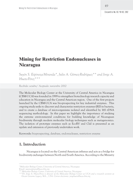 Mining for Restriction Endonucleases in Nicaragua Encuentro No