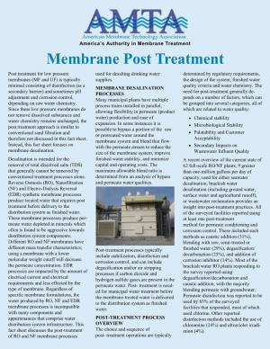 Membrane Post Treatment