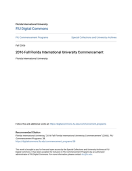 FIU Commencement Program Fall 2006