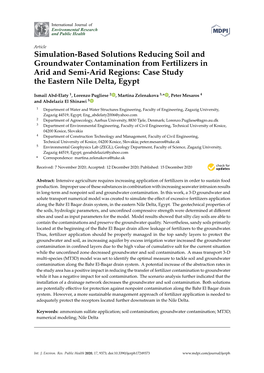 Simulation-Based Solutions Reducing Soil and Groundwater Contamination from Fertilizers in Arid and Semi-Arid Regions: Case Study the Eastern Nile Delta, Egypt