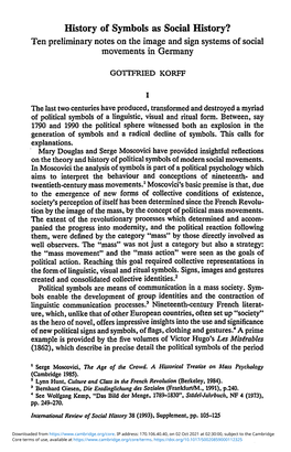 History of Symbols As Social History? Ten Preliminary Notes on the Image and Sign Systems of Social Movements in Germany