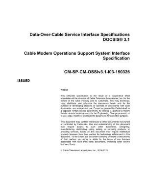 Data-Over-Cable Service Interface Specifications DOCSIS® 3.1 Cable