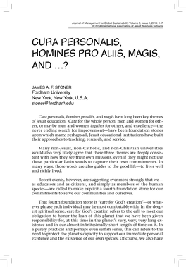 Cura Personalis, Homines Pro Aliis, Magis, and …?