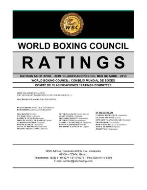 WBC-RATINGS-APRIL-2019.Pdf