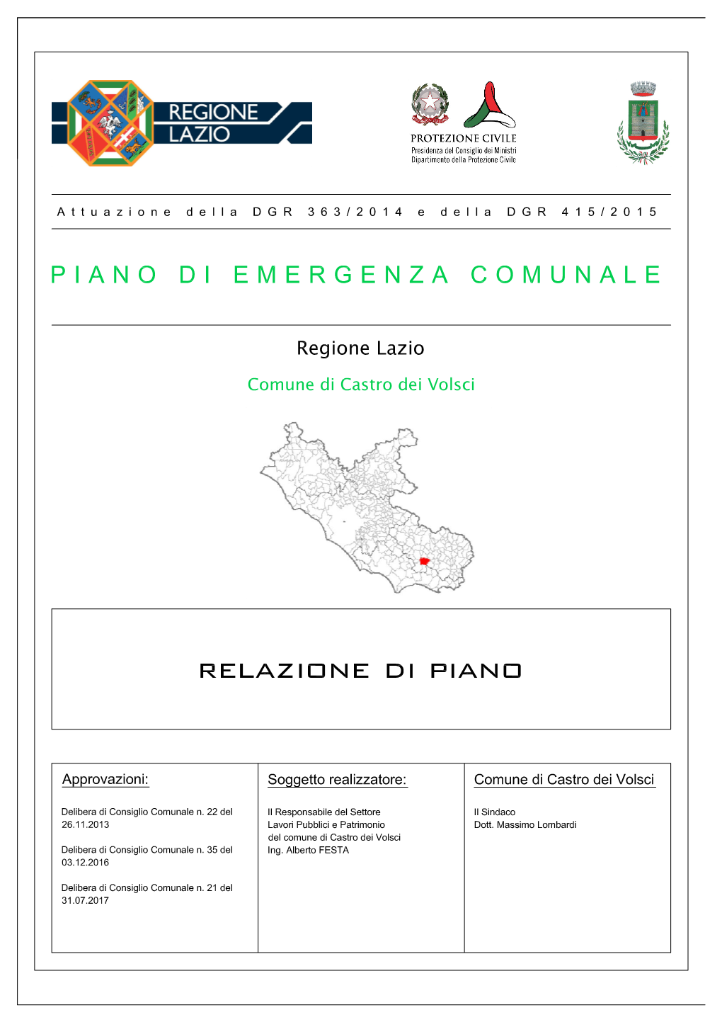 Relazione Di Piano