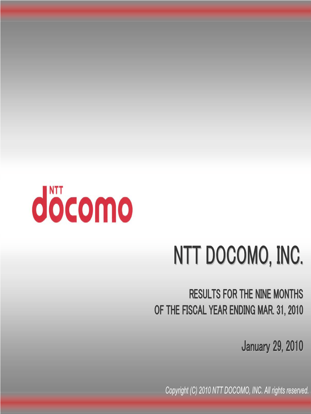 NTT DOCOMO, INC. All Rights Reserved