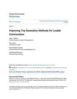 Improving Trip Generation Methods for Livable Communities