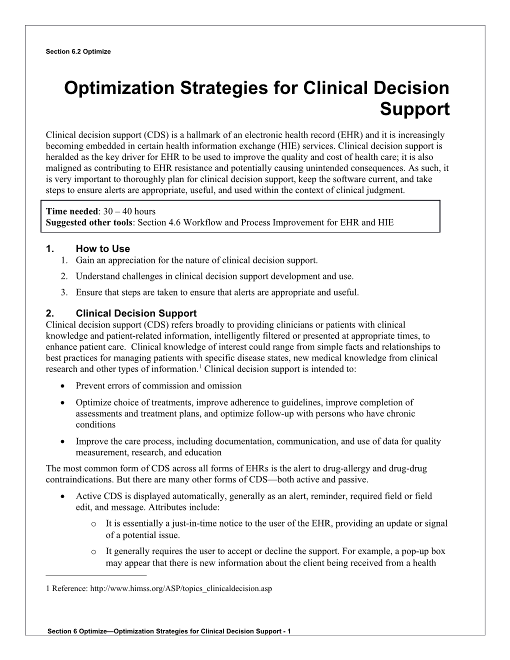 6 Optimization Strategies for Clinical Decision Support