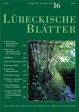 Lübeckische Blätter 16/2017