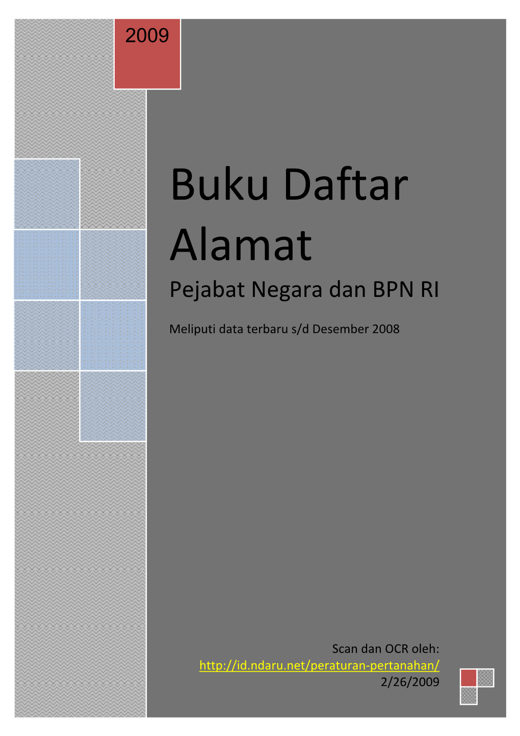 Buku Daftar Alamat Pejabat Negara Dan BPN RI