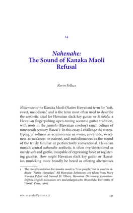 Nahenahe, the Sound of Kanaka Maoli Refusal