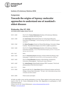 Towards the Origins of Leprosy: Molecular Approaches to Understand One of Mankind's Oldest Diseases