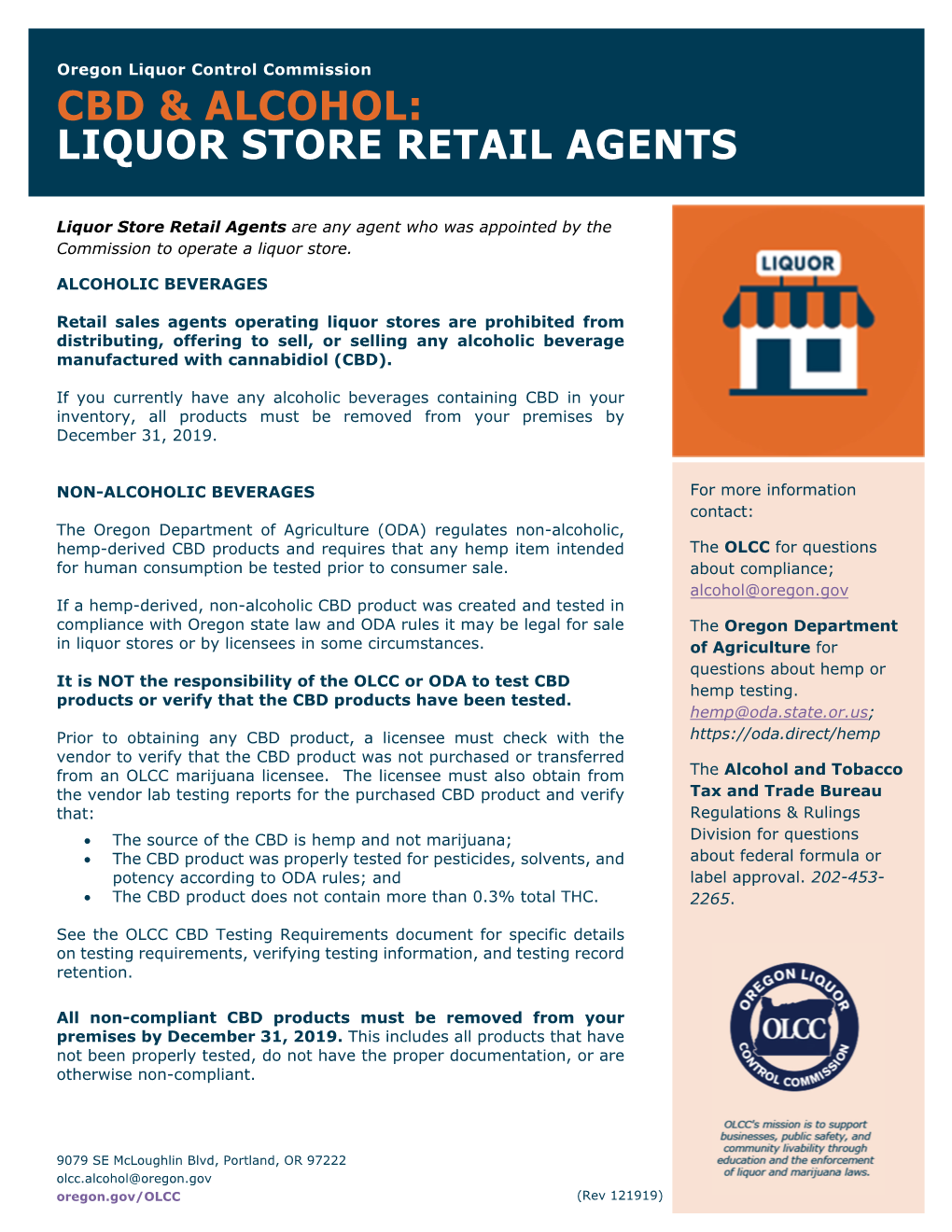 Cbd & Alcohol: Liquor Store Retail Agents