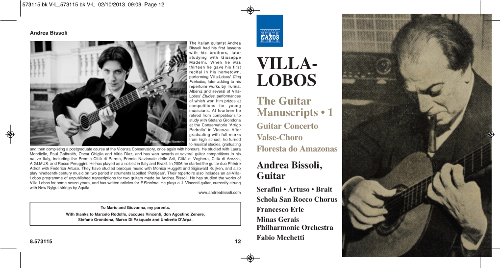 VILLA- LOBOS the Guitar Manuscripts