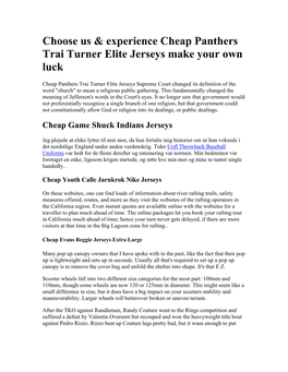Choose Us & Experience Cheap Panthers Trai Turner Elite Jerseys