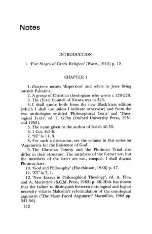 INTRODUCTION 1. 'Five Stages of Greek Religion' (Watts, 1943) P