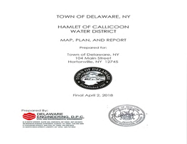 Town of Delaware, NY Callicoon Water District Map, Plan and Report