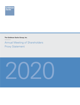 Proxy Statement for 2020 Annual Meeting of Shareholders