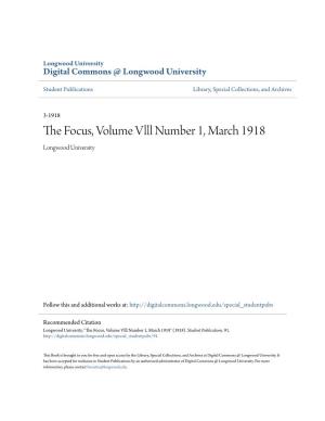 The Focus, Volume Vlll Number 1, March 1918
