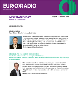 New Radio Day Agenda