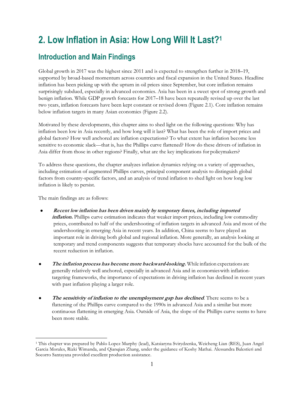 Asia Pacific Regional Economic Outlook: Low Inflation in Asia: How Long Will It Last; May 2018