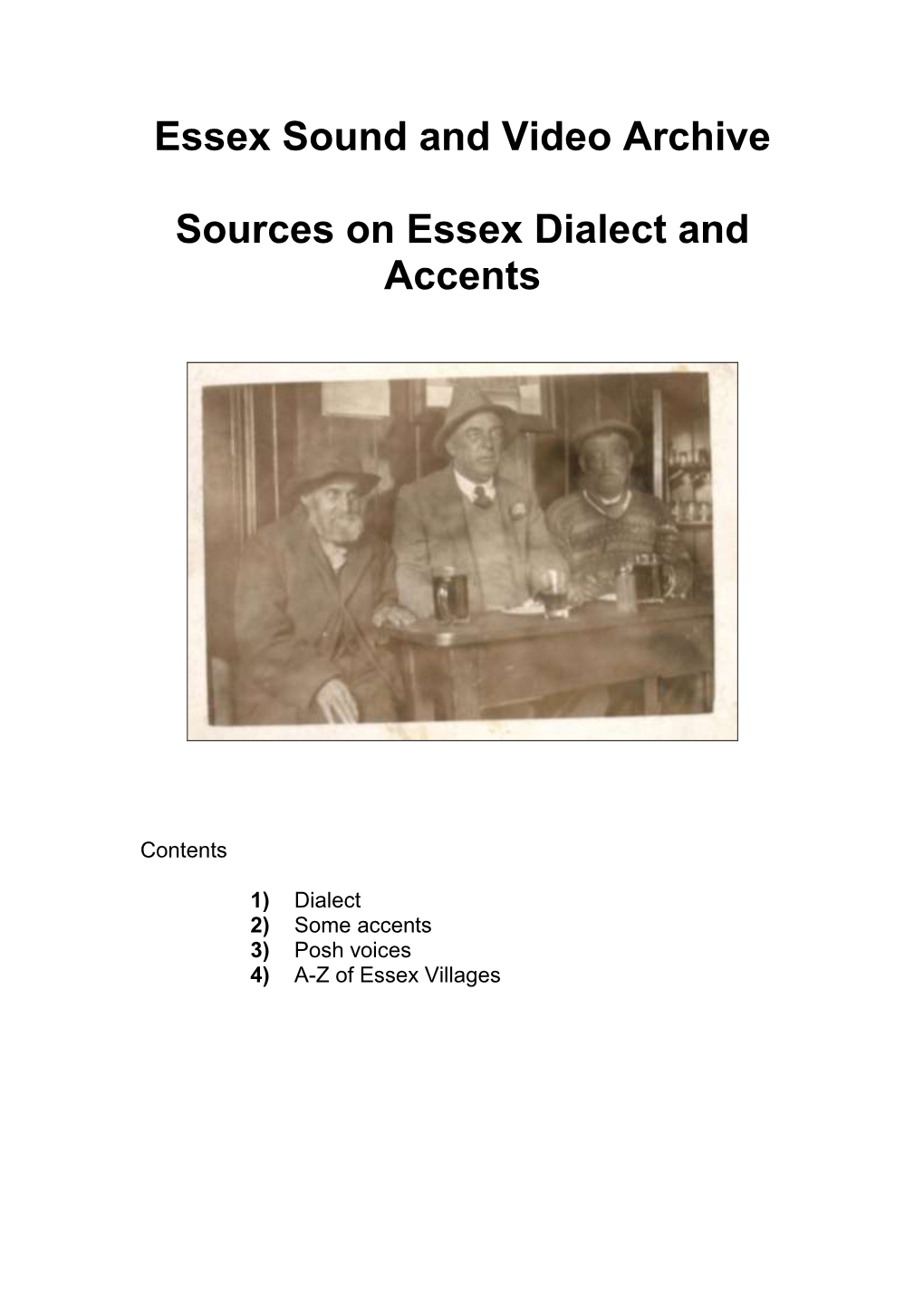 Essex Dialect and Accents