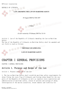 Chapter I General Provisions