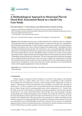 A Methodological Approach to Municipal Pluvial Flood Risk Assessment Based on a Small City Case Study