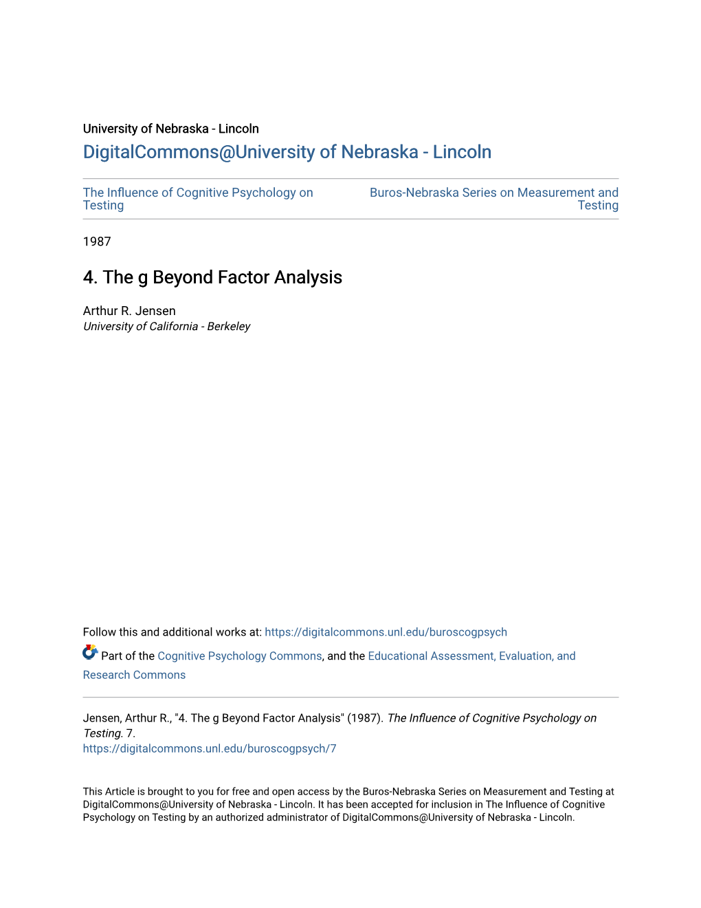 4. the G Beyond Factor Analysis